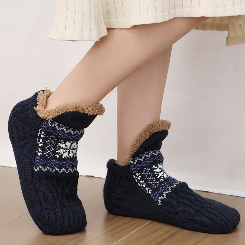 Plus Size Snowflake Slipper Socks - image 21