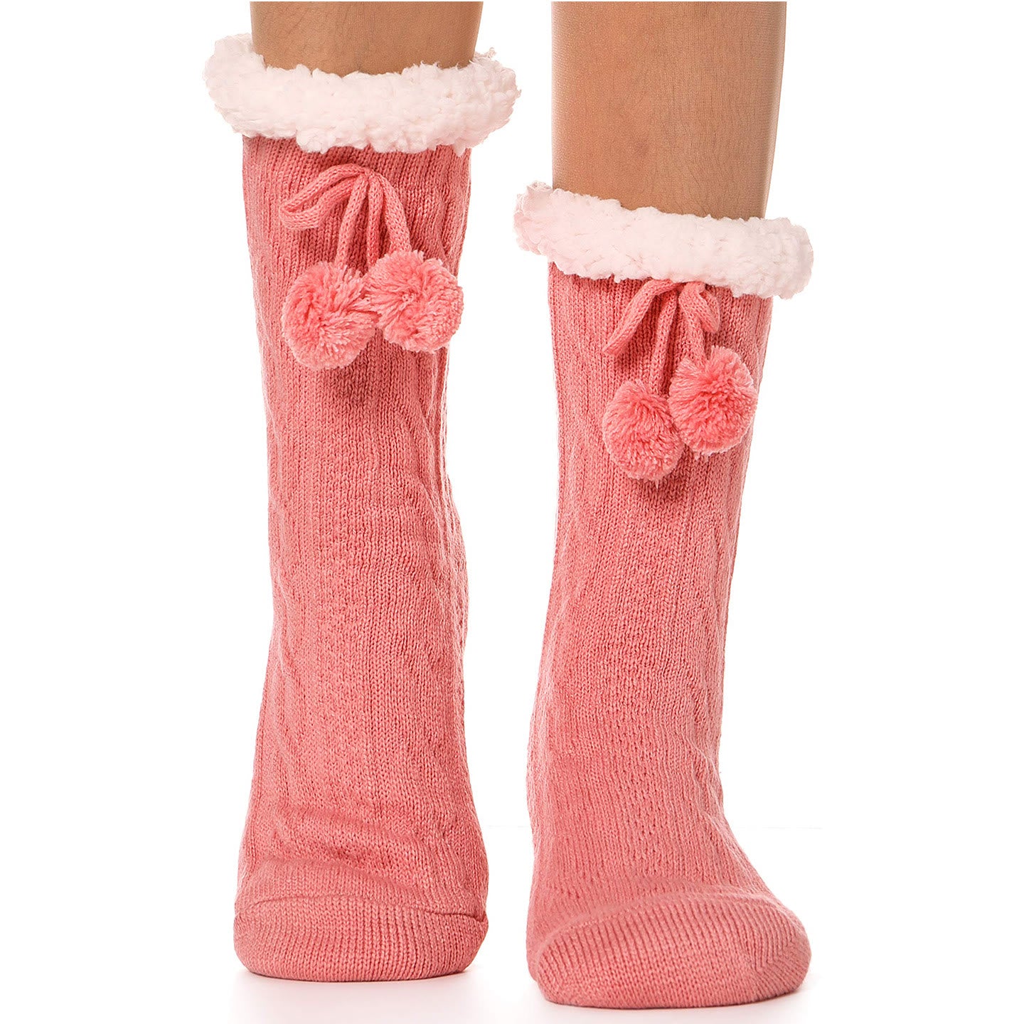 Plus Size Warm Calf Slipper Socks - Pink - EU40-42(US7-8.5) - image 6