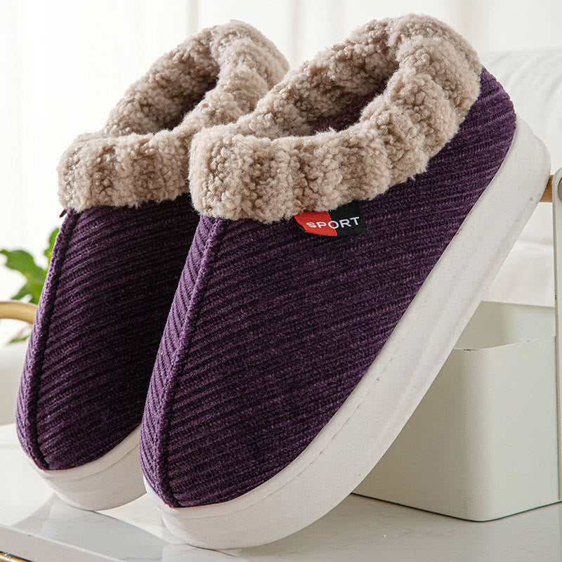 Plus Size Soft Plush Slippers - Purple - EU43-44(US9-10) - image 10