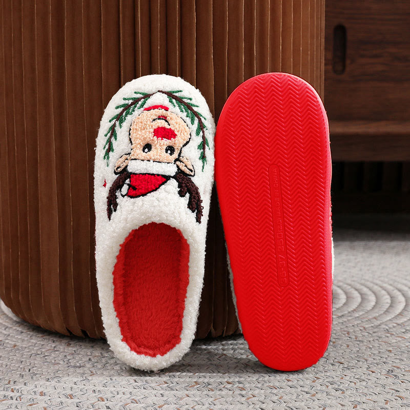 Plus Size Merry Xmas Deer Slippers - image 1