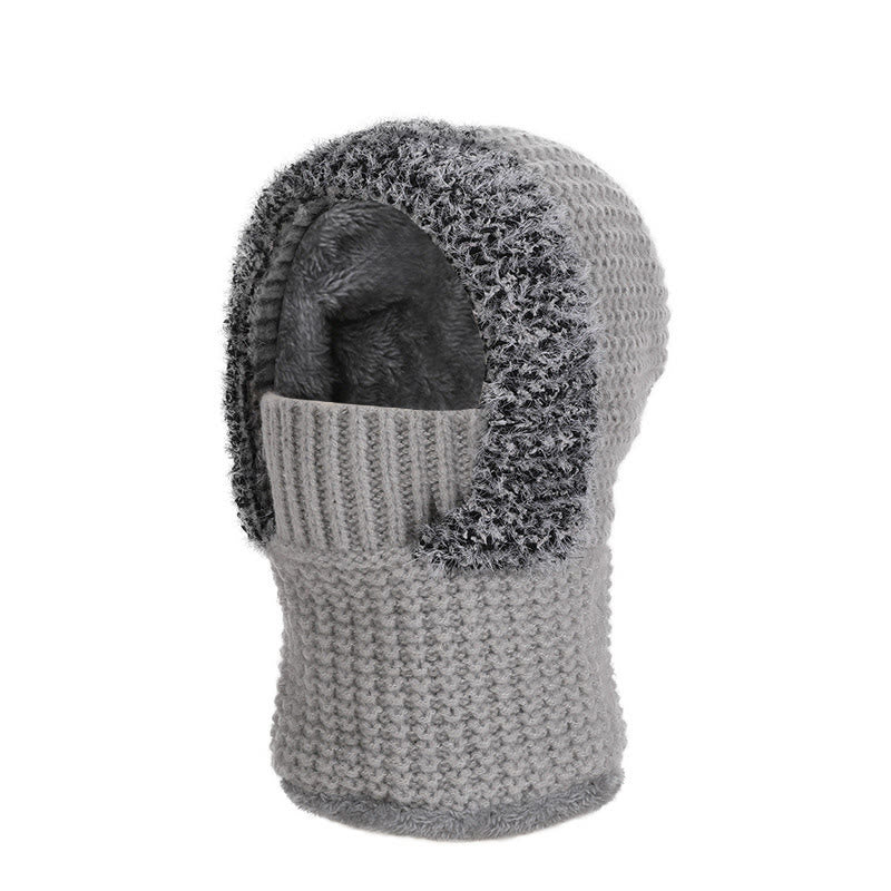 Stand Up Face Cover Hooded Scarf - Grey - One Size - image 14