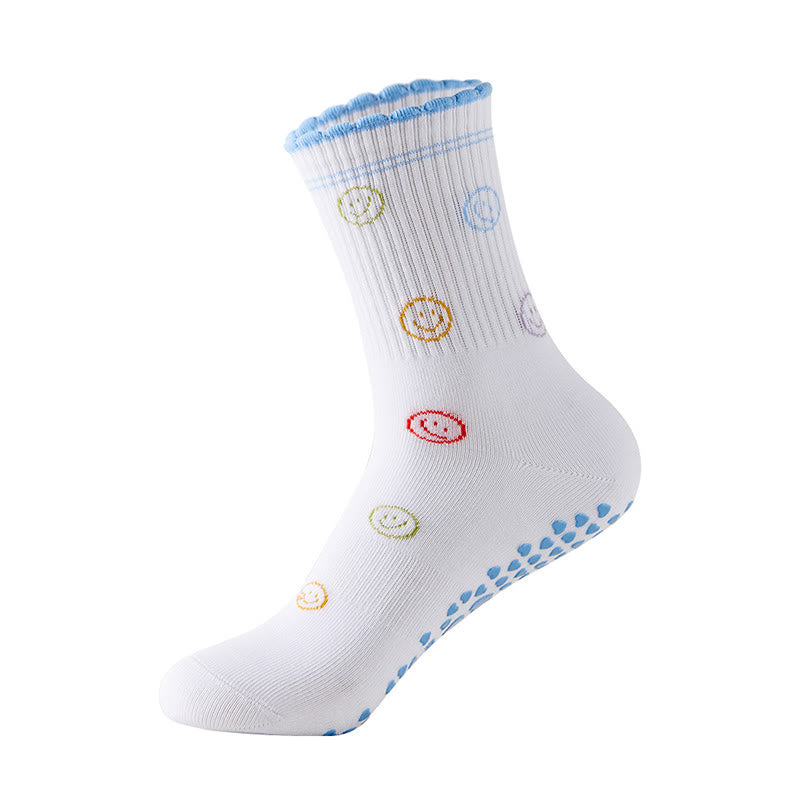 Flower Cherry Heart Grip Socks(4 Pairs) - Blue - EU36-40(US3-7) - image 16