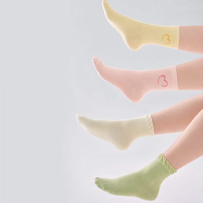 Heart Shape Sleep Socks(4 Pairs) - image 6