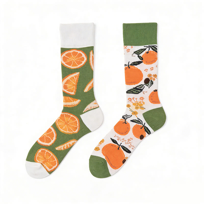 Orange Pattern Quarter Socks - image 1