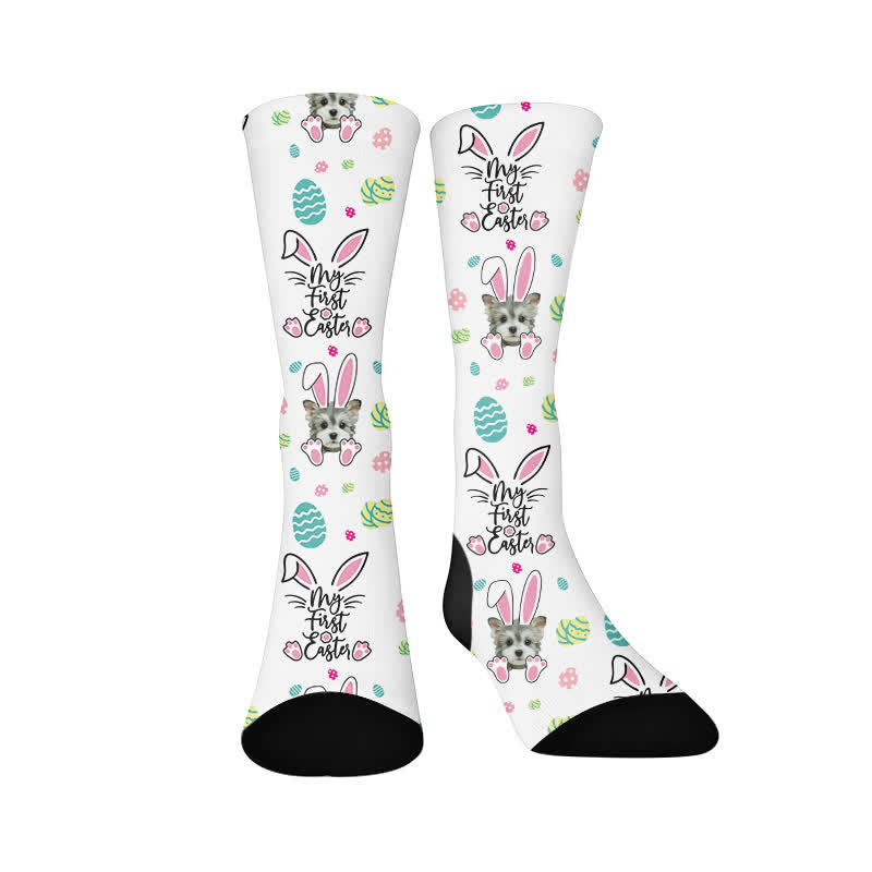 Cute Easter Dog Quarter Socks - image 1
