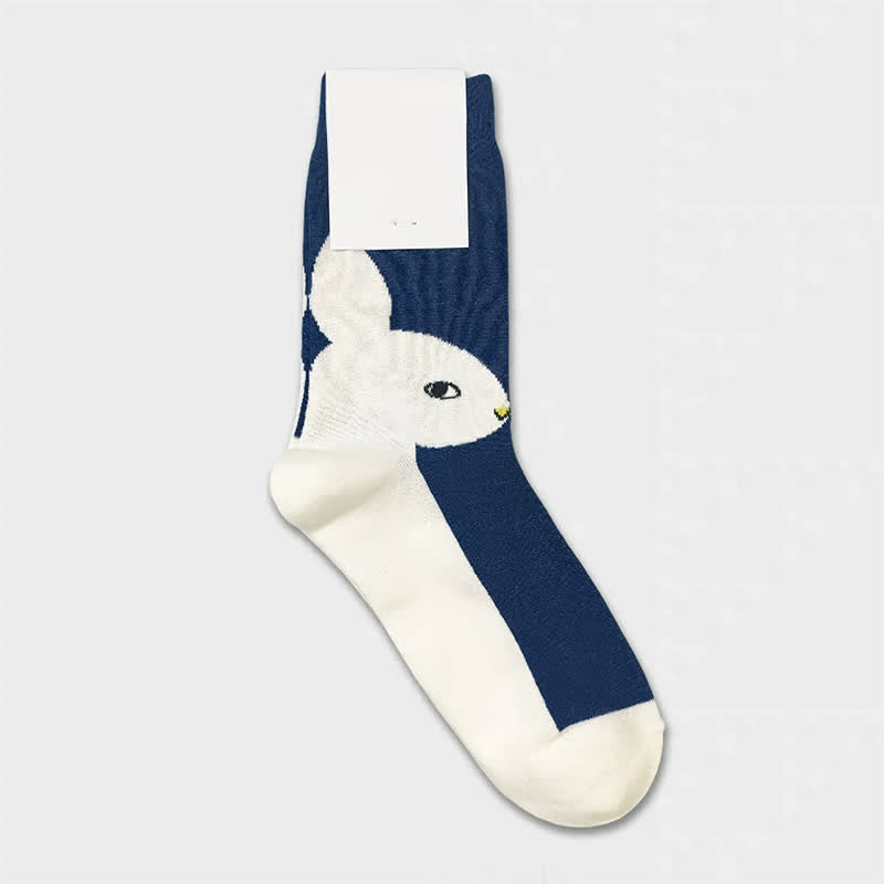 Easter Rabbit Colorblock Quarter Socks(3 Pairs) - Blue - EU36-40(US3-7) - image 6