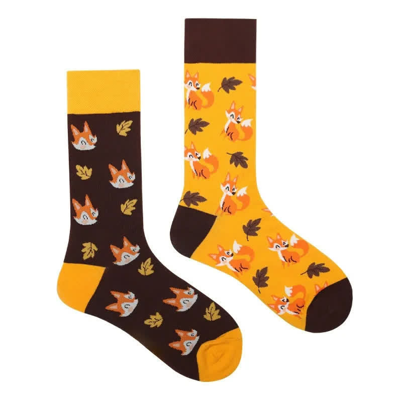 Cute Fox Cartoon Quarter Socks - image 1