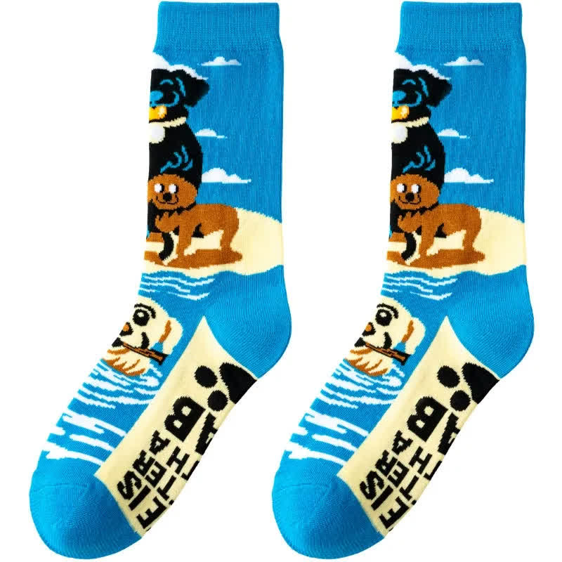Funny Animal Pattern Quarter Socks(3 Pairs) - image 3