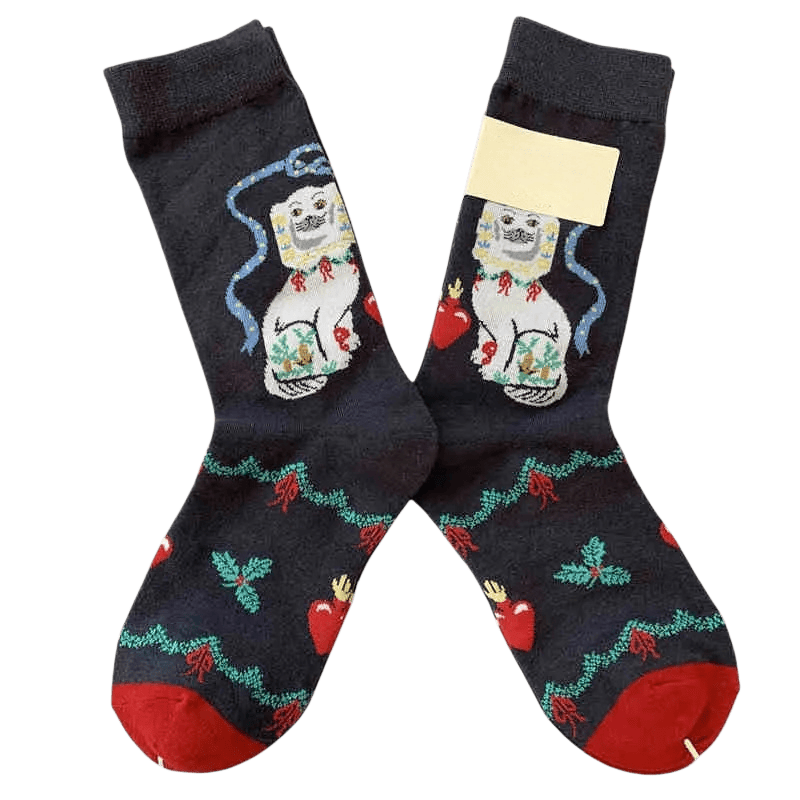 Retro Cute Dog Quarter Socks(4 Pairs) - image 5