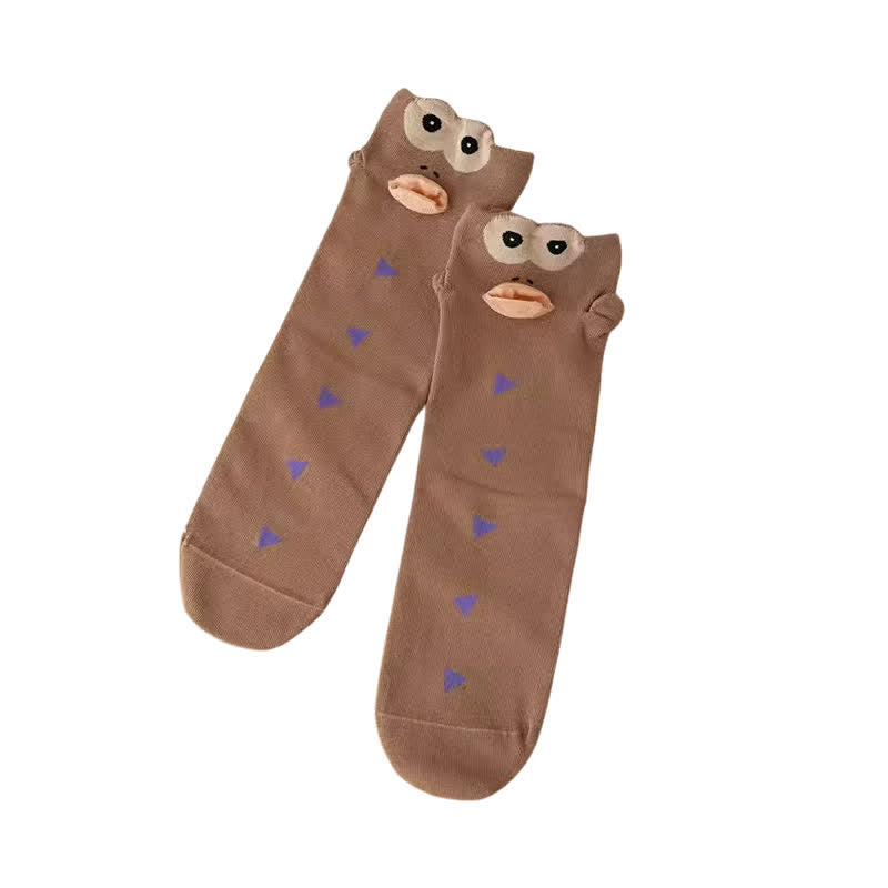 Cute Cartoon Eye Quarter Socks(4 Pairs) - image 4