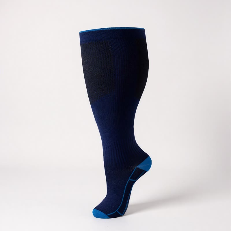 Plus Size Classic Solid Compression Socks(4 Pairs) - image 14