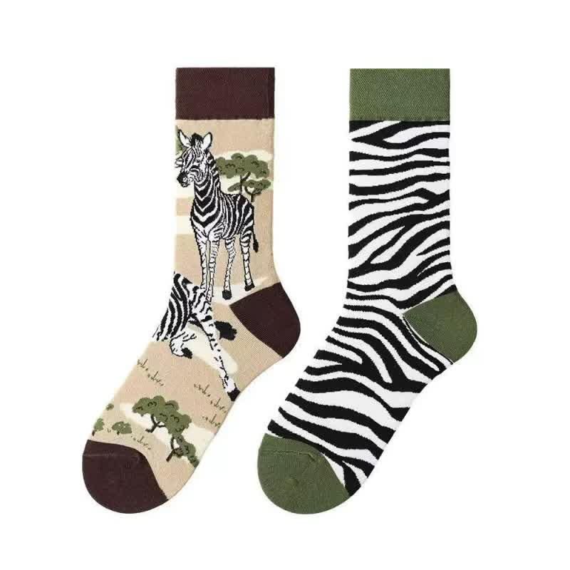 Playful Steppe Zebra Quarter Socks - image 1