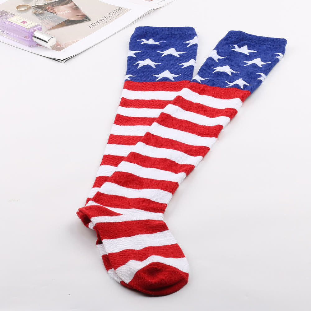Star Stripe Thigh High Socks(3 Pairs) - image 8