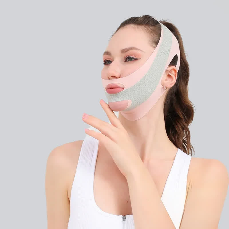 Dual-Sided V Elastic Firming Face Wrap - Pink - image 1