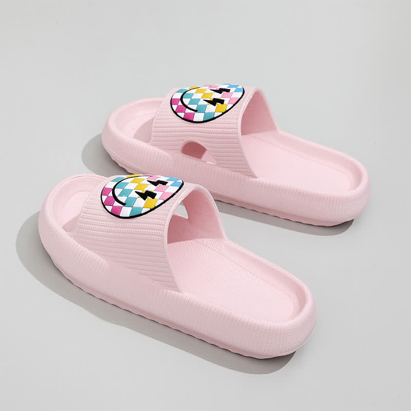 Rainbow Smiley Thick Sole Slide Slippers - Pink - EU44-45(US10-11) - image 8