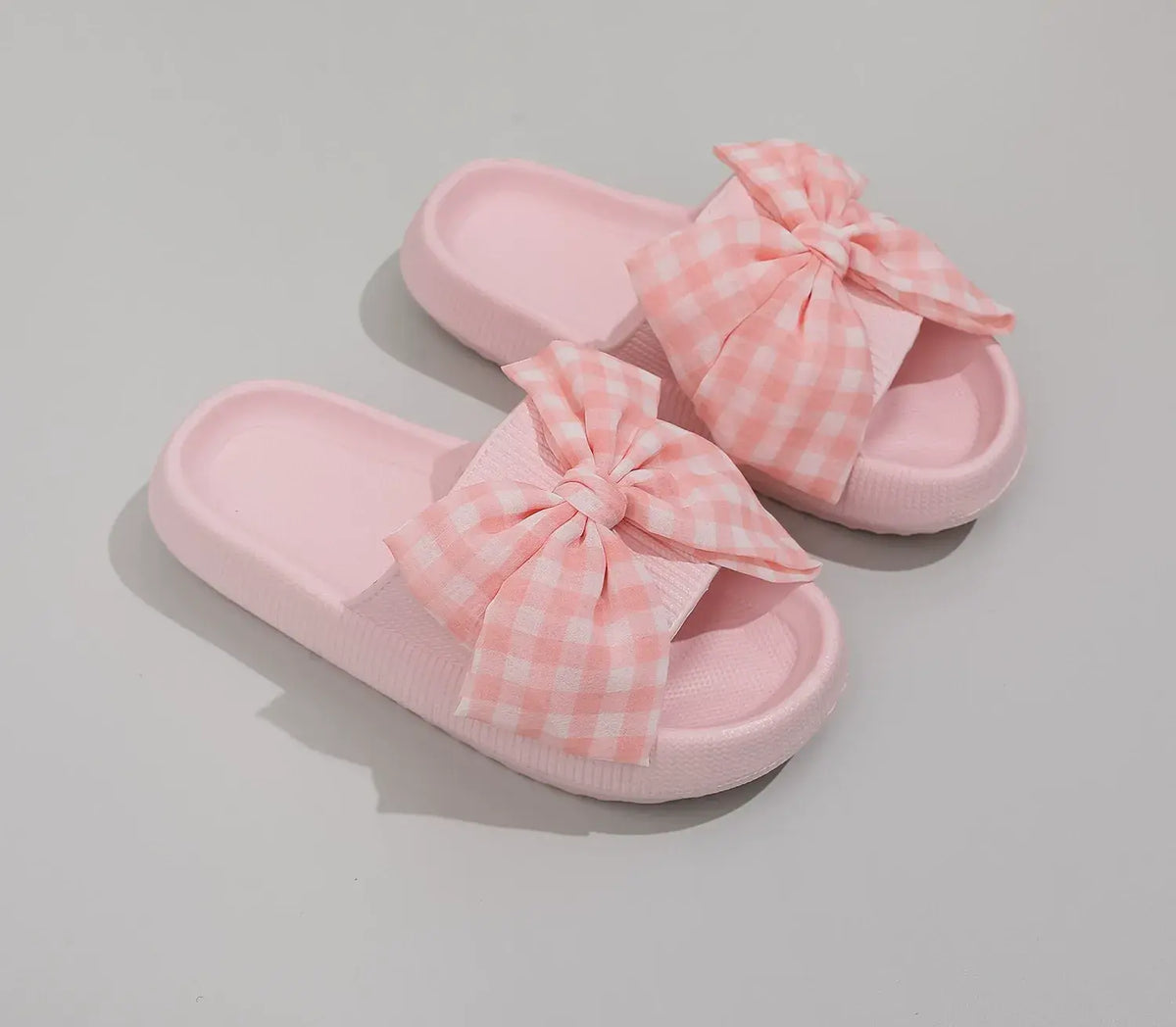 Bow Check Platform Slippers - Pink - EU44-45(US10-11) - image 5