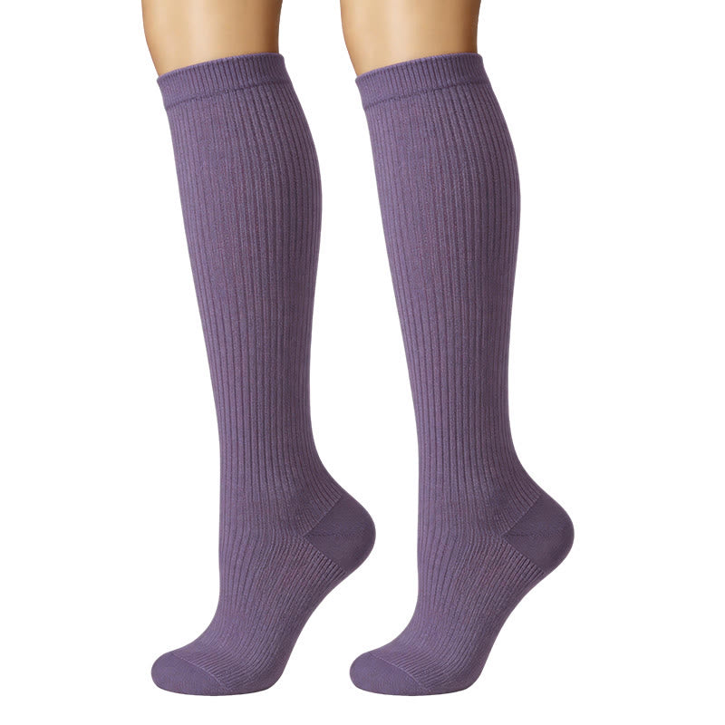 Pastel Colorblock Compression Socks(6 Pairs) - image 6