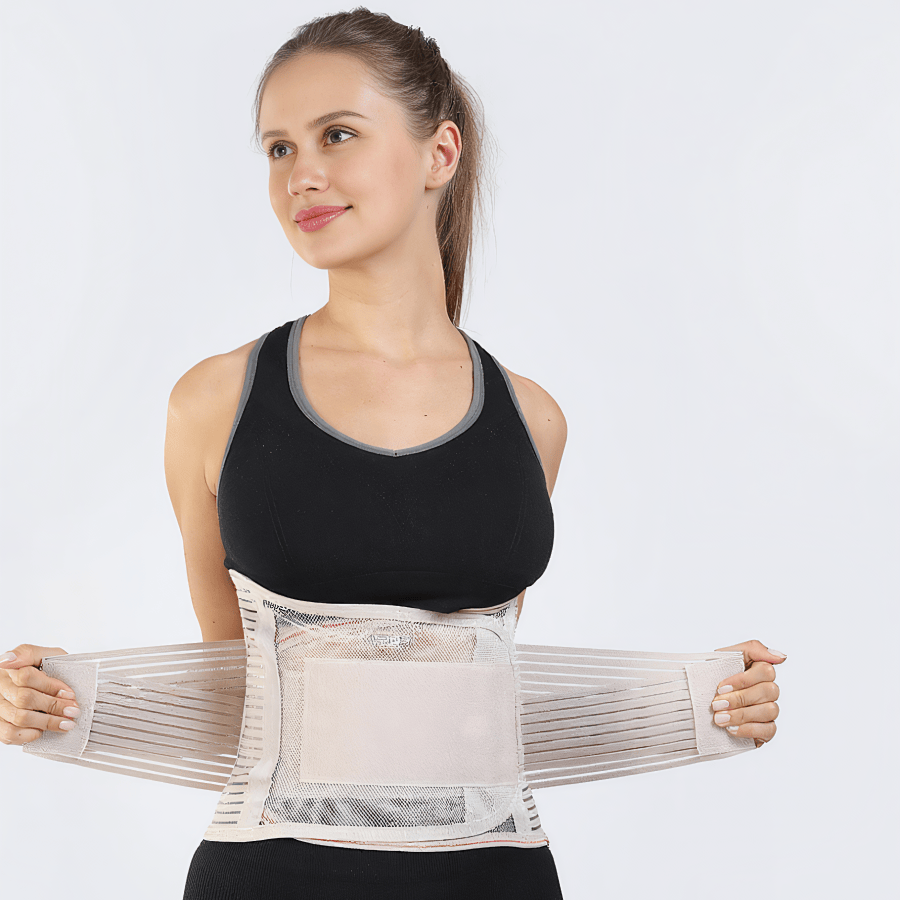 Power Mesh Waist Compression Support Waist Brace - XXL - Nude - image 1
