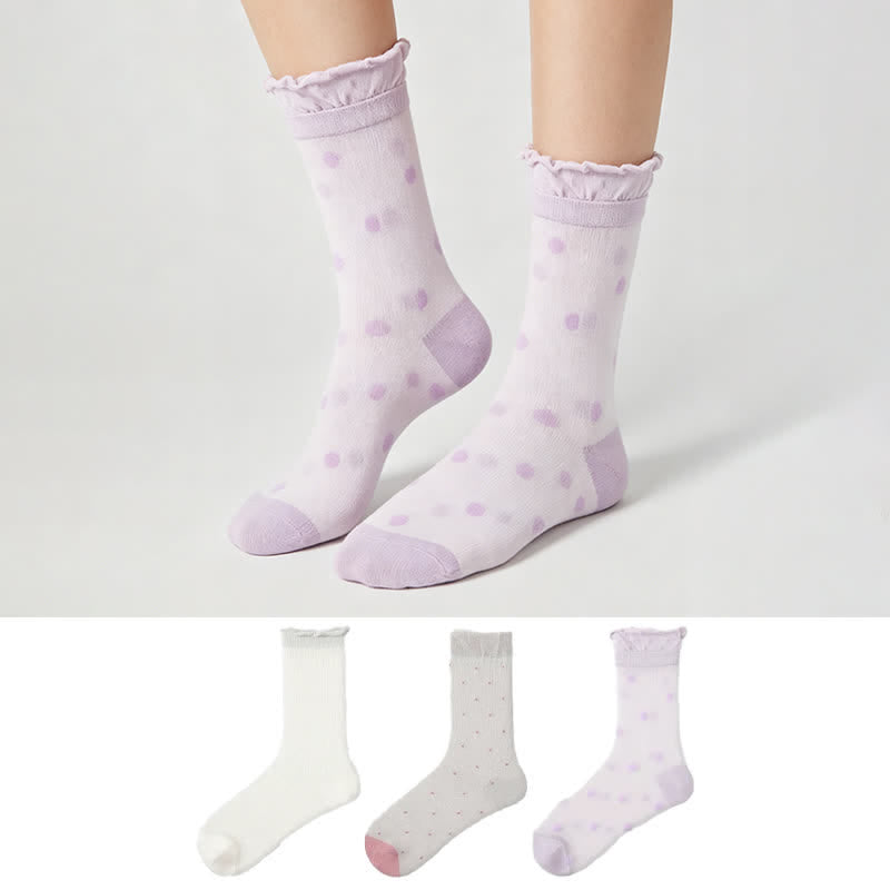 Sweet Dot Sheer Quarter Socks (3 Pairs) - image 0