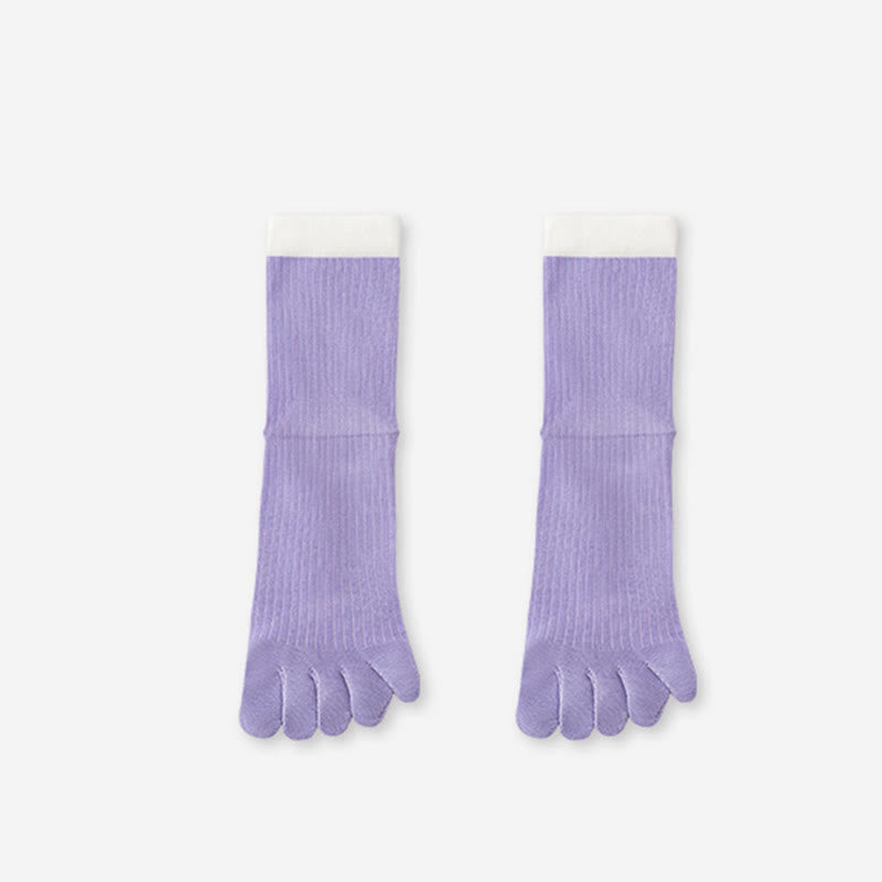 Casual Colorblock Alignment Socks(3 Pairs) - Purple - EU36-40(US3-7) - image 16