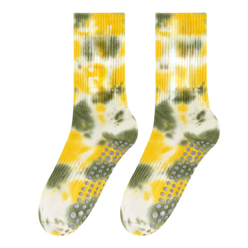 Tie Dye Yoga Grip Socks(2 Pairs) - Dark Yellow - EU38-42(US5-8) - image 14