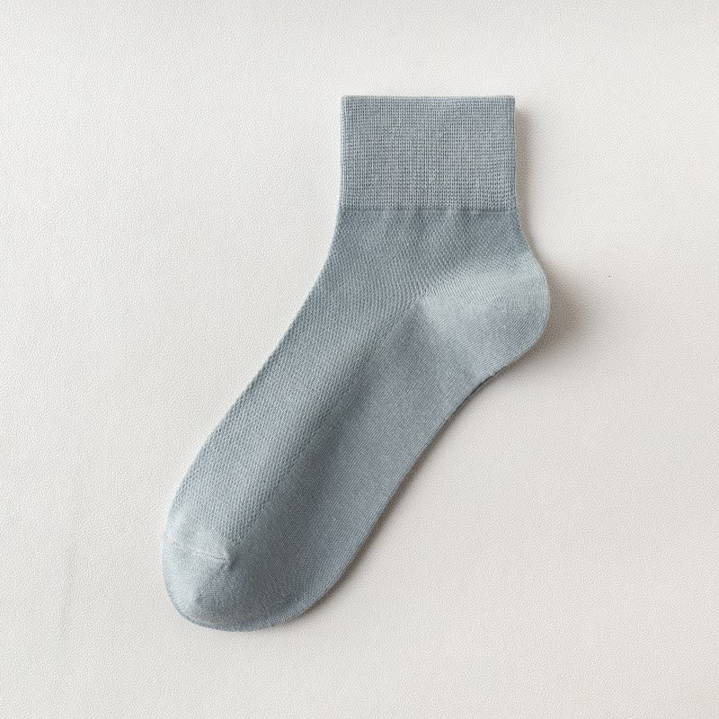 Cotton Breathable Quarter Socks(6 Pairs) - Light Blue - EU45-50(US11-15) - image 24