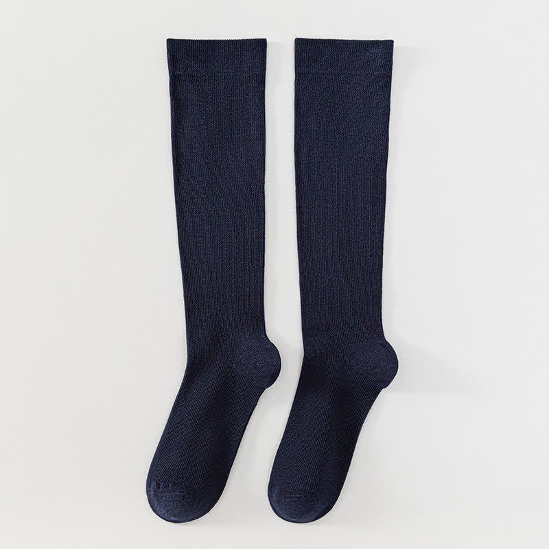 Plus Size Solid Bamboo Compression Socks - Navy Blue - 5XL - image 8