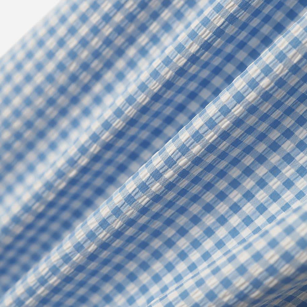 Plus Size Blue Gingham Eyelet Short Sleeve Blouse - image 5