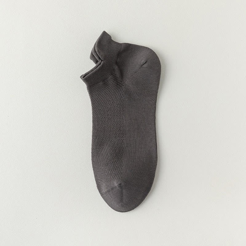 Breathable Mesh Ankle Socks (6 Pairs) - Dark Grey - EU39-44(US6-10) - image 9