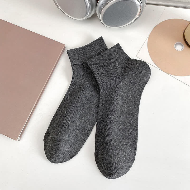 Soft Stretch Ankle Socks (5 Pairs) - Dark Grey - EU36-44(US3-10) - image 11