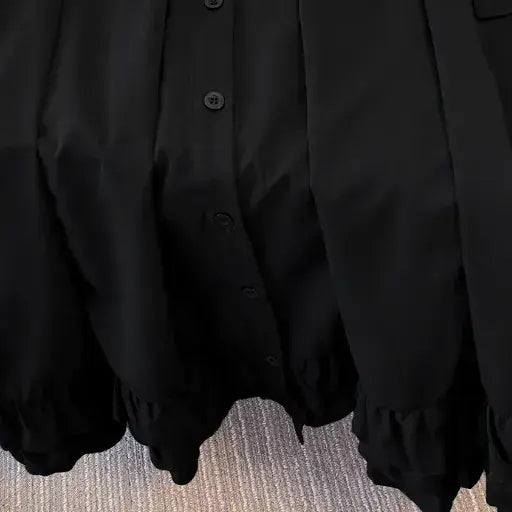 Plus Size Ruffle Collar Button Front Midi Dress - image 4