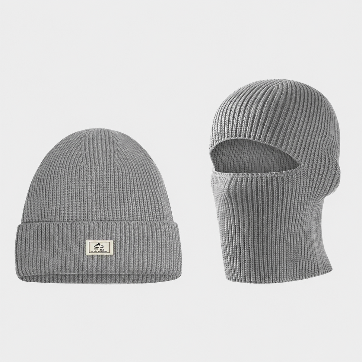 Ribbed Thermal Winter Dual Style Beanie - Grey - One Size - image 2