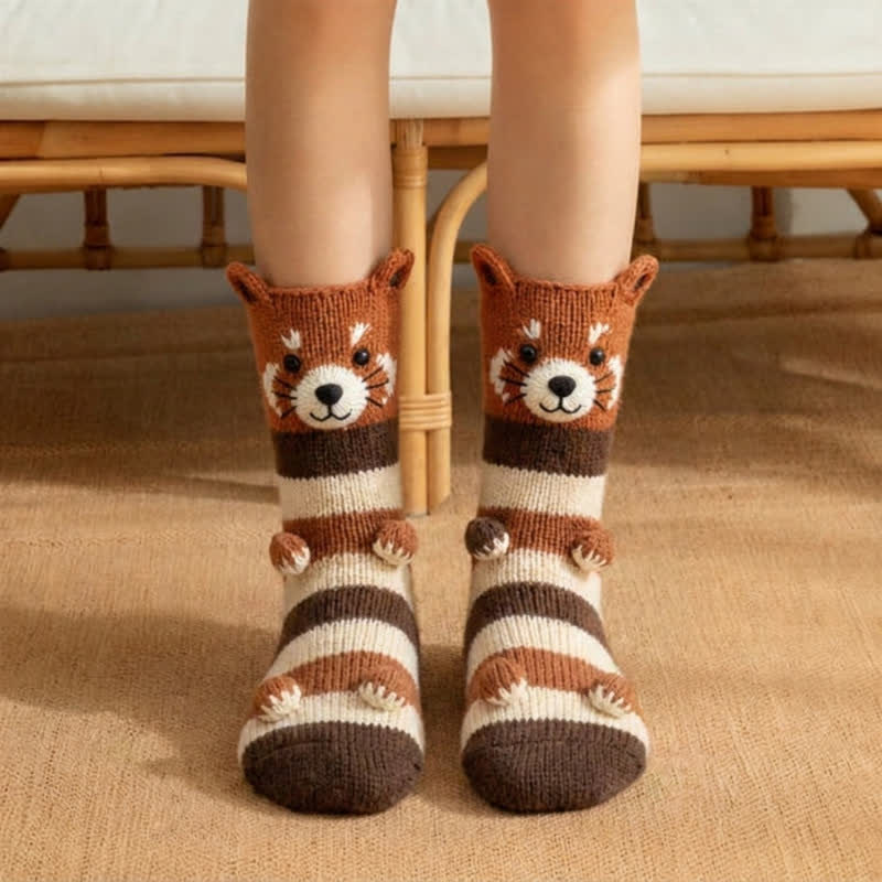 Pink Axolotl 3D Plush Animal Slipper Socks - Brown - EU43-45(US9-11) - image 2