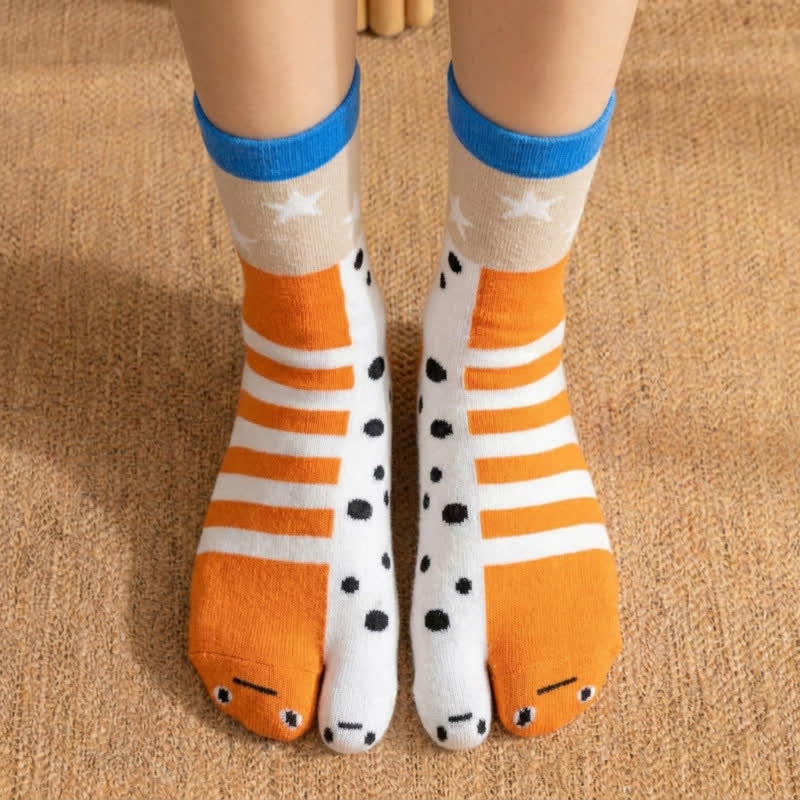 Cartoon Character Tabi Socks (4 Pairs) - image 3