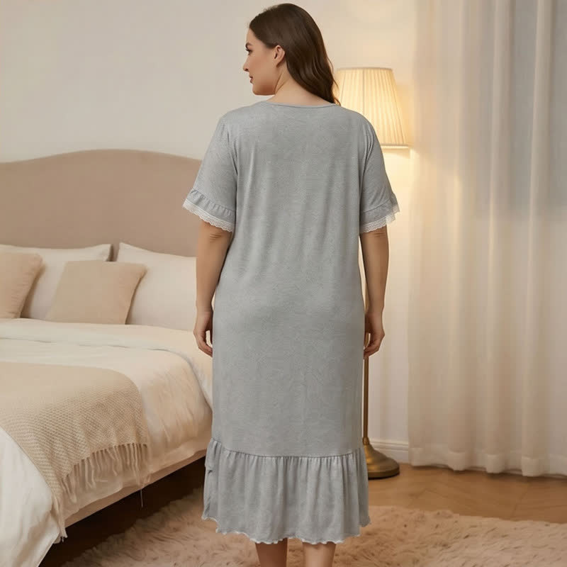 Tencel Lace Nightgown Loungewear - image 5