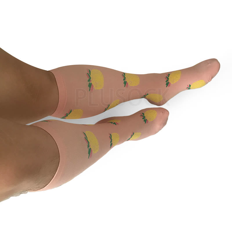 Pink Pineapple Plus Size Compression Socks 2XL-7XL(3 Pairs) - image 7