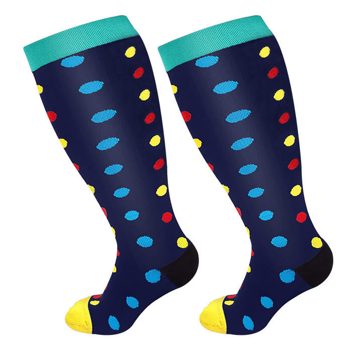Dot Pattern Plus Size Compression Socks 2XL-7XL(3 Pairs) - image 8