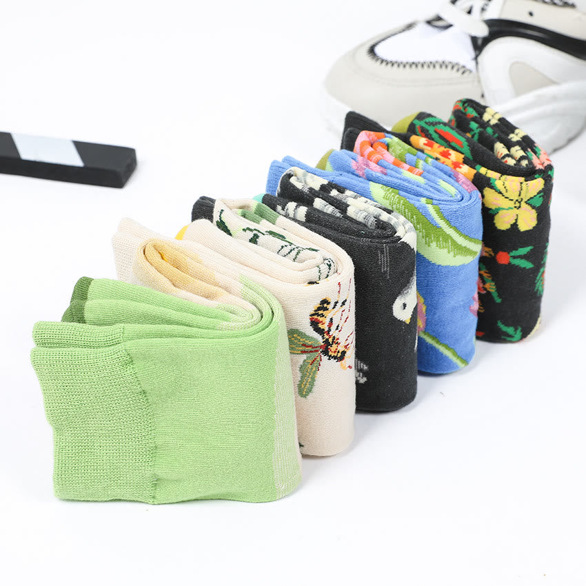 Tulip Dove Pattern Crew Socks(6 Pairs) - image 9