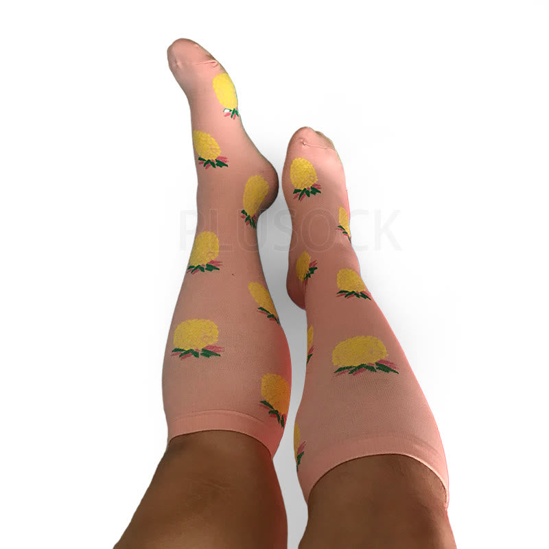 Pink Pineapple Plus Size Compression Socks 2XL-7XL(3 Pairs) - image 6