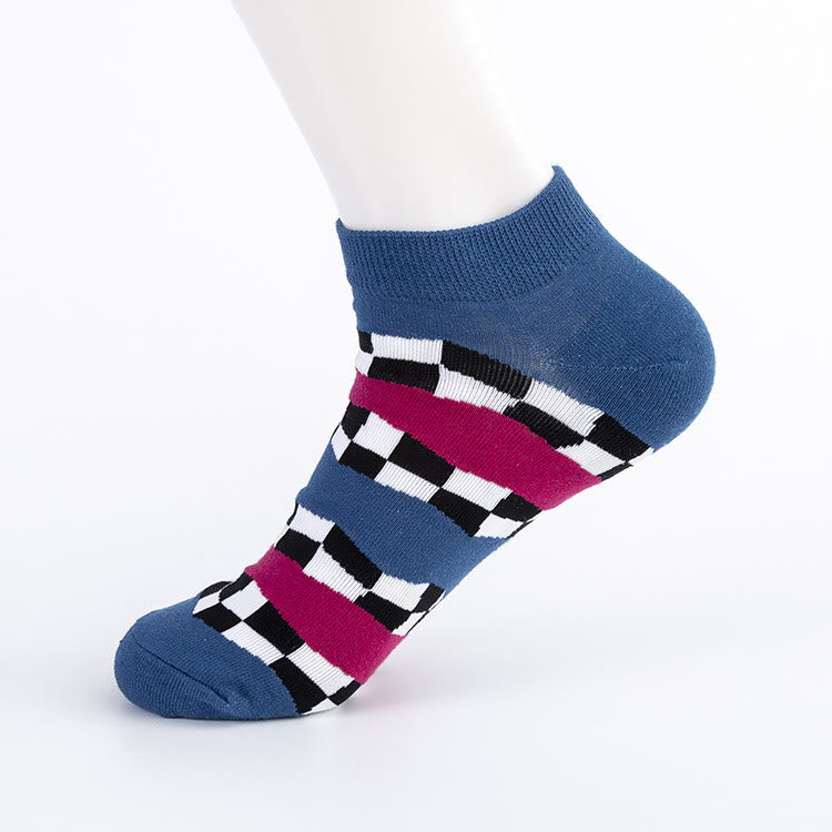 Plaid Patterns Ankle Socks(5 Pairs) - image 2
