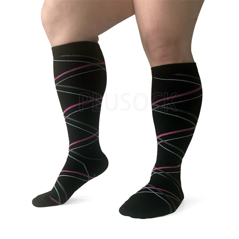 Ribbon Plus Size Compression Socks 2XL-7XL(3 Pairs) - image 4