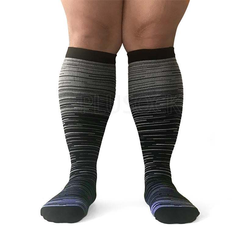 Purple Filaments Plus Size Compression Socks 2XL-7XL(3 Pairs) - image 1