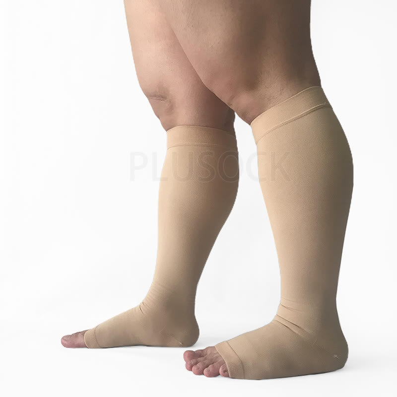 Plus Size Compression Socks Wide Calf Open Toe - image 5