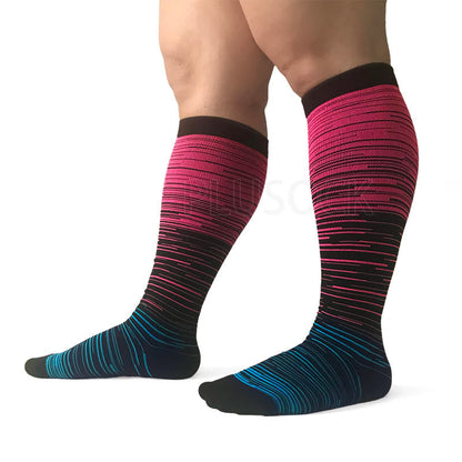 Colorful Cool Lines Plus Size Compression Socks 2XL-7XL(3 Pairs) - image 10