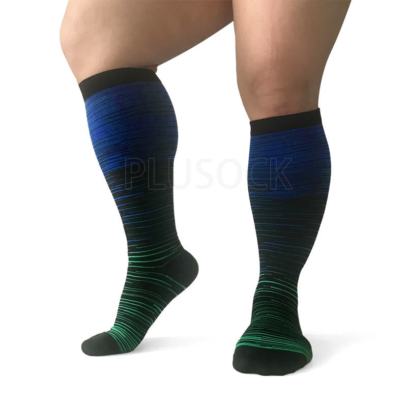 Colorful Cool Lines Plus Size Compression Socks 2XL-7XL - image 10