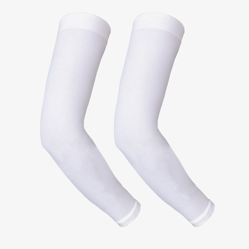 Solid Color Sport Compression Arm Sleeves(3 Pairs) - White - 2XL - image 3
