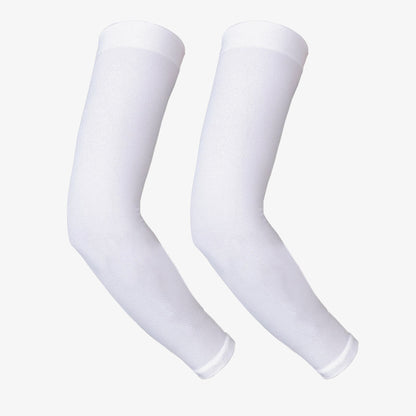 Solid Color Sport Compression Arm Sleeves(3 Pairs) - White - 2XL - image 3