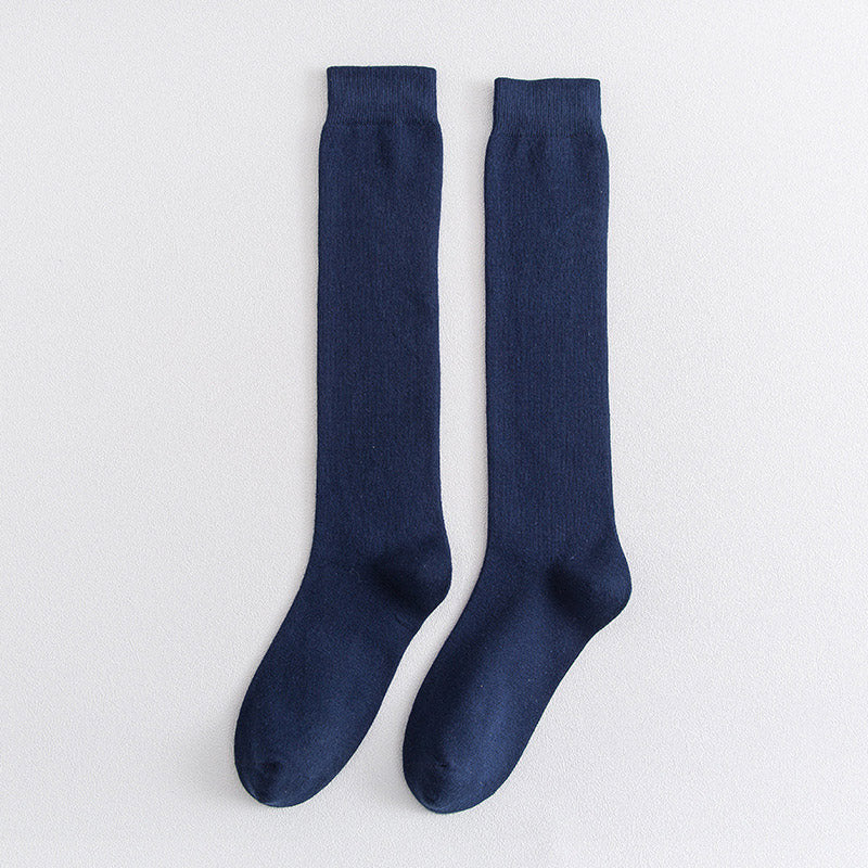 Elasticity Knee High Socks(3 Pairs) - Navy Blue - EU39-45(US6-11) - image 16