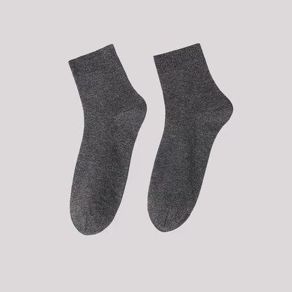 Solid Color Casual Quarter Socks(5 Pairs) - Dark Grey - EU42-48(US8.5-13) - image 7