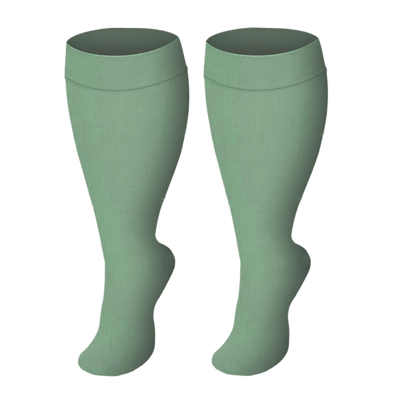 Plus Size Green Series Compression Socks(3 Pairs) - Light Green - 4XL - image 3